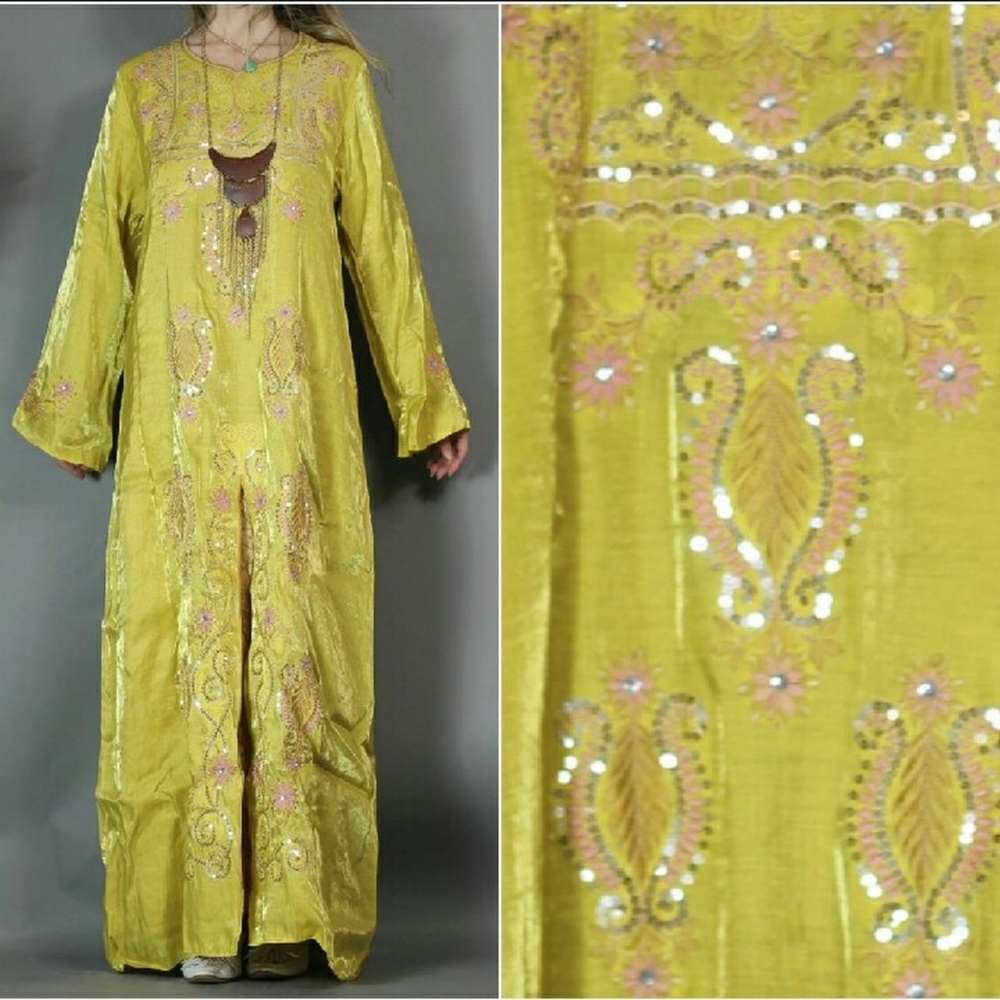 🎈🩷Sale! Bohemian Ethnic Dress Sequins L - Picture 1 of 8